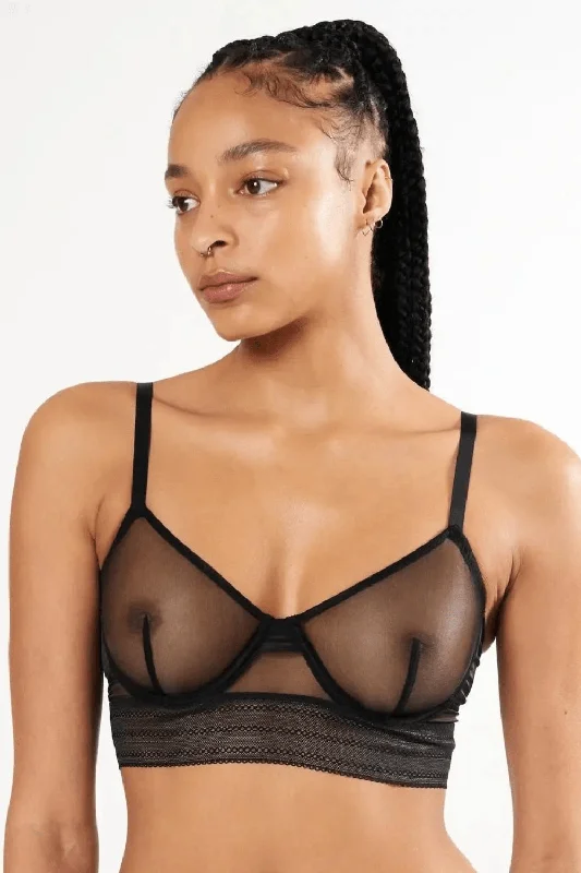 Bare Underwired Longline Bra Soft Lace Bra