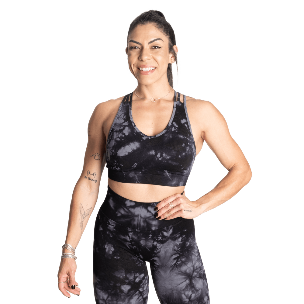 Better Bodies Entice Sports Bra - Black Tie Dye Cotton Comfort Bra