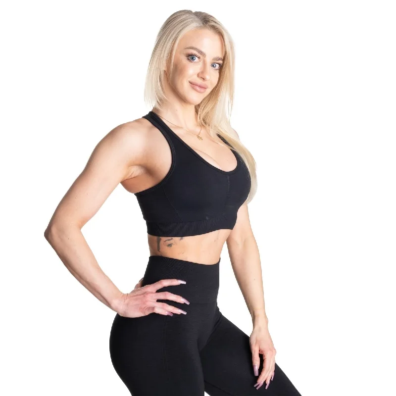 Better Bodies Seamless Scrunch Sports Bra - Black Seamless Bra Design