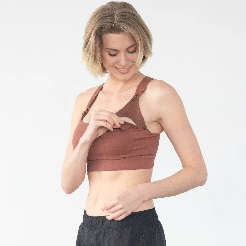 Chloé 3 Running Nursing Sports Bra (Rust)