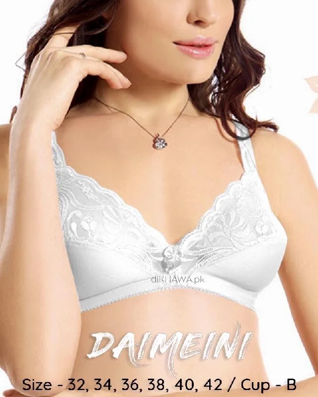 Daimeini Bra - Flourish Bra - Non Padded Non Wired Soft Net Bra Jersey & Spandex Bra Sexy Underwire Bra