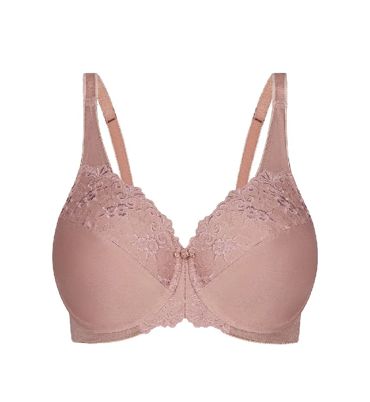 EMBROIDERED MINIMISER BRA Comfortable Active Bra