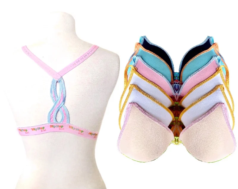 Front Closure Colorful Wireless Bras Lace-Trimmed Bra