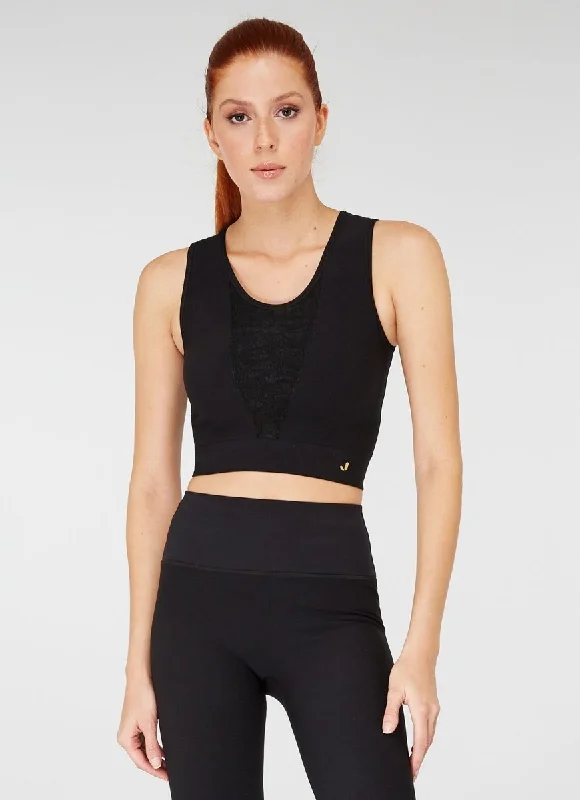 Jerf Seamless Calp Bra - Black Lacy Underwire Bra