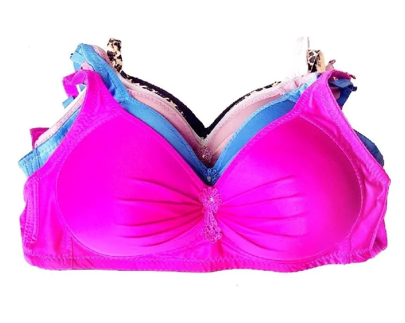 Lightly Lined Wireless Molded Support Bras Breathable Comfort Bra