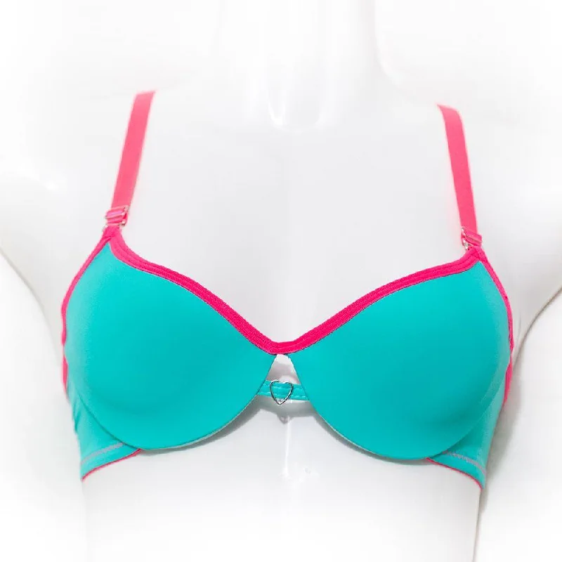 Love Bra - Green & Red - Removable Straps Pushup Bra Seamless Sports Bra