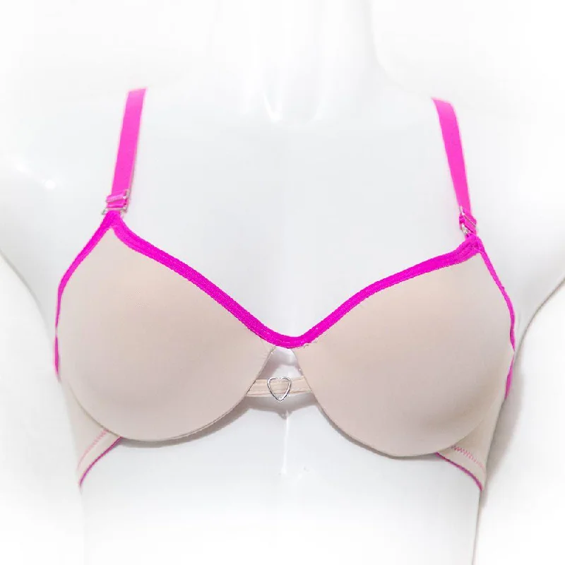 Love Bra - Skin & Pink - Removable Straps Pushup Bra Smooth Stretch Bra