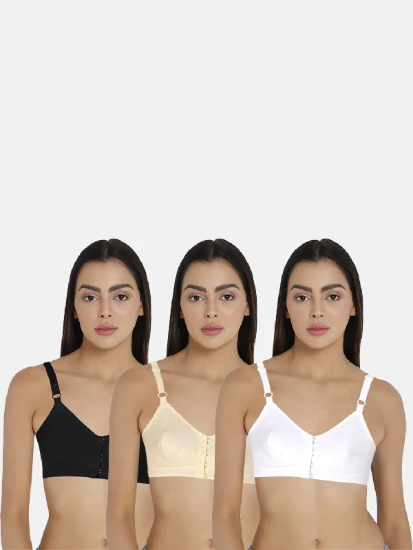 Naidu Hall Front-Open/Heritage-Bra Special Combo Pack - E-SF - C63 Minimalist Wireless Bra