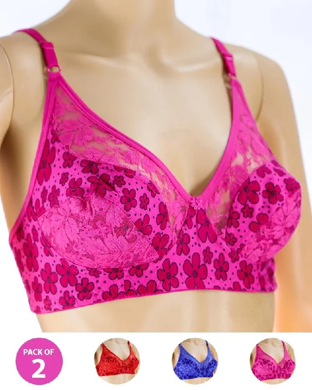 Pack of 2 Madam Bra - N5 - Non Padded Bra - Non Wired Bra Stylish Strapless Bra
