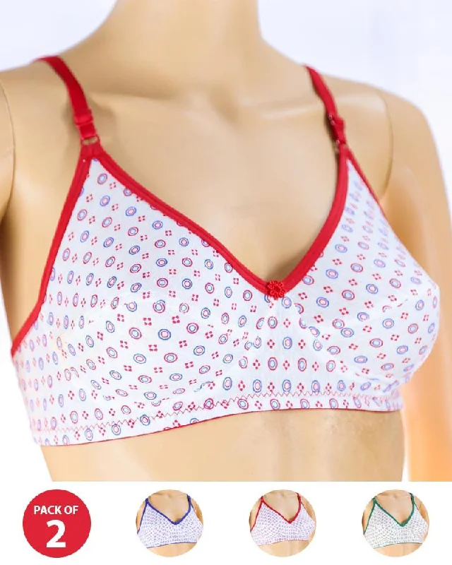 Pack of 2 Madam Bra - S27 - Non Padded Bra - Non Wired Bra High Support Bra