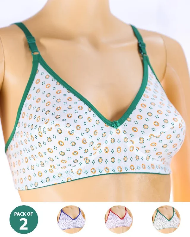 Pack of 2 Madam Bra - S27 - Non Padded Bra - Non Wired Bra Light Padded Bra