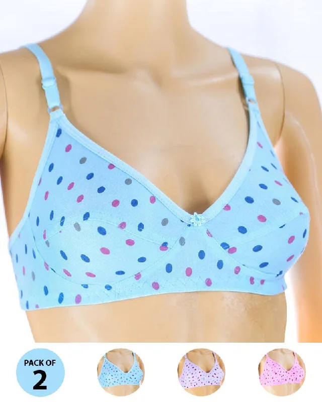 Pack of 2 Madam Bra - S7 - Non Padded Bra - Non Wired Bra Light Seamless Bra