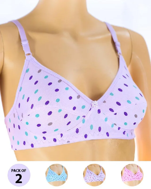 Pack of 2 Madam Bra - S7 - Non Padded Bra - Non Wired Bra Comfortable Lounge Bra