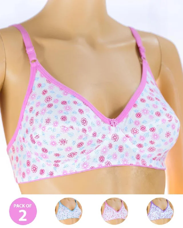 Pack of 2 Madam Bra - S8 - Non Padded Bra - Non Wired Bra Casual Bralette Set