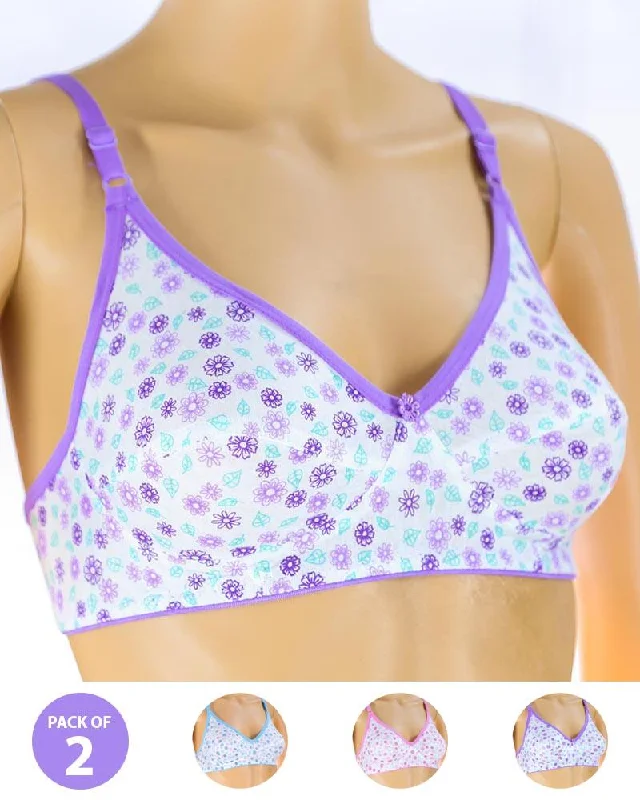 Pack of 2 Madam Bra - S8 - Non Padded Bra - Non Wired Bra High Support Bra