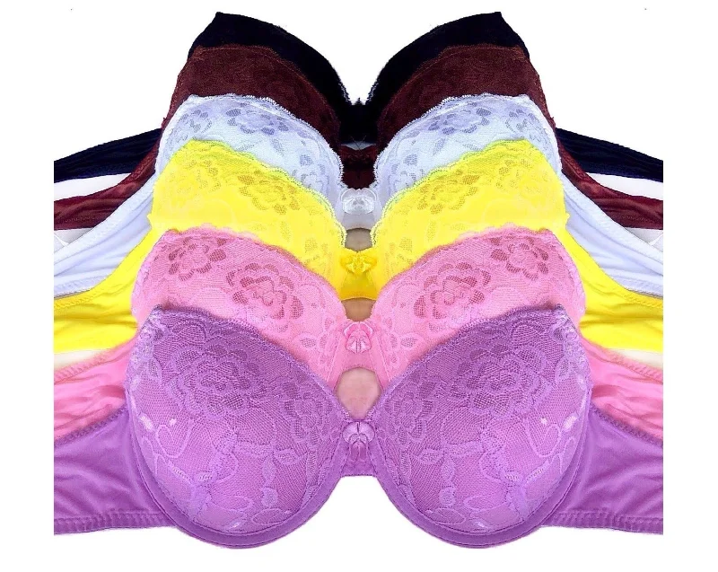 Pastel Floral Lace Full Coverage Bras