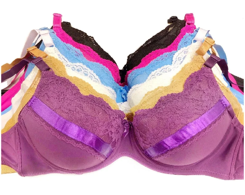 Ribbons & Lace Lightly Padded Bras Seamless Push-Up Bra