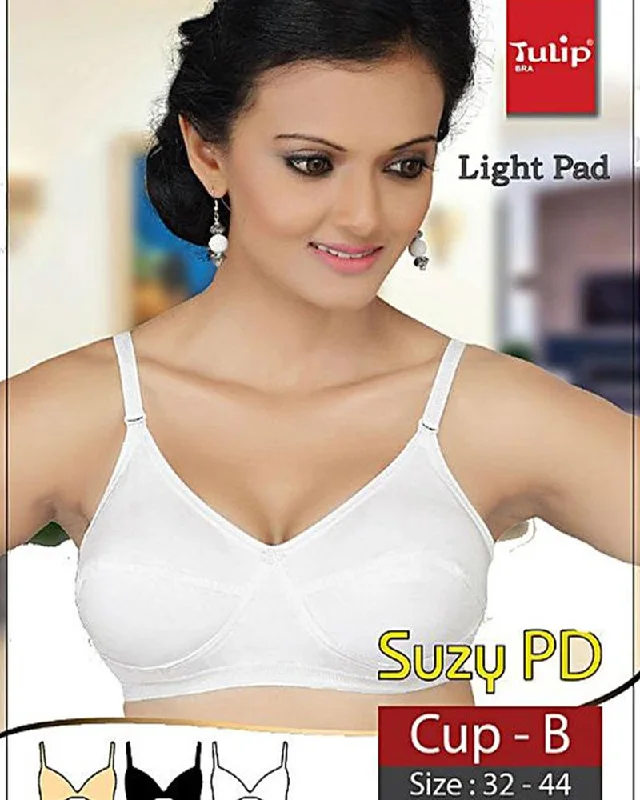 Tulip - Suzy-PD Light Padded Cotton Bra High-Cut Bra Design