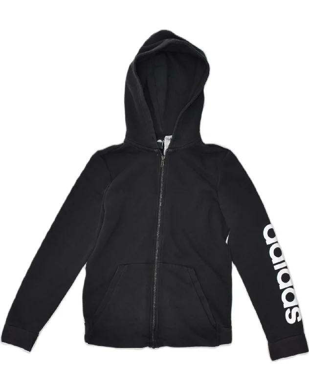 ADIDAS Womens Graphic Zip Hoodie Sweater UK 12-14 Medium Black Cotton Boat Neck Shawl Collar Notched Collar ADIDAS Womens Graphic Zip Hoodie Sweater UK 12-14 Medium Black Cotton Boat Neck Shawl Collar Notched Collar