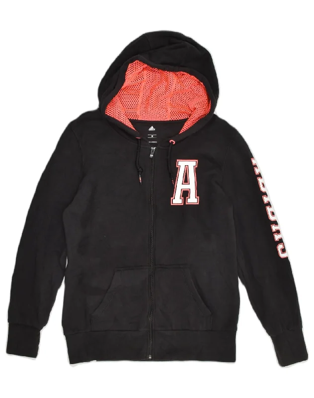 ADIDAS Womens Graphic Zip Hoodie Sweater UK 14 Medium Black Cotton Mesh Fabric Canvas Fabric Denim Fabric ADIDAS Womens Graphic Zip Hoodie Sweater UK 14 Medium Black Cotton Mesh Fabric Canvas Fabric Denim Fabric