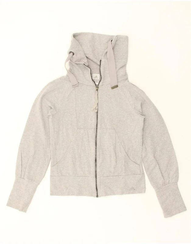 ADIDAS Womens Roll Neck Zip Hoodie Sweater UK 10 Small Grey Cotton Chenille Brocade Lace ADIDAS Womens Roll Neck Zip Hoodie Sweater UK 10 Small Grey Cotton Chenille Brocade Lace