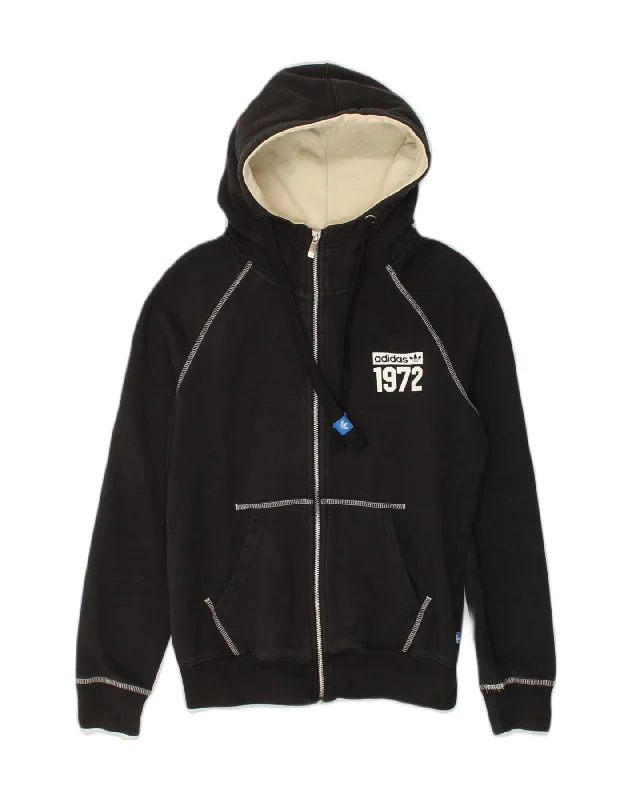 ADIDAS Womens Zip Hoodie Sweater UK 12 Medium Black Cotton Polka Dot Checkered Tartan ADIDAS Womens Zip Hoodie Sweater UK 12 Medium Black Cotton Polka Dot Checkered Tartan