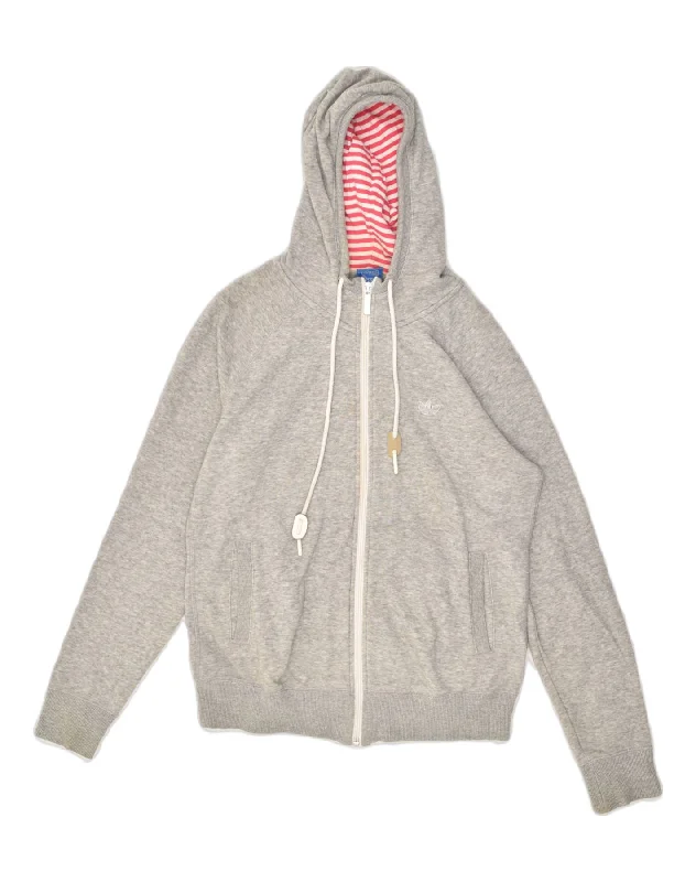 ADIDAS Womens Zip Hoodie Sweater UK 14 Large Grey Cotton Terry Blend Velvet Blend Canvas Blend ADIDAS Womens Zip Hoodie Sweater UK 14 Large Grey Cotton Terry Blend Velvet Blend Canvas Blend