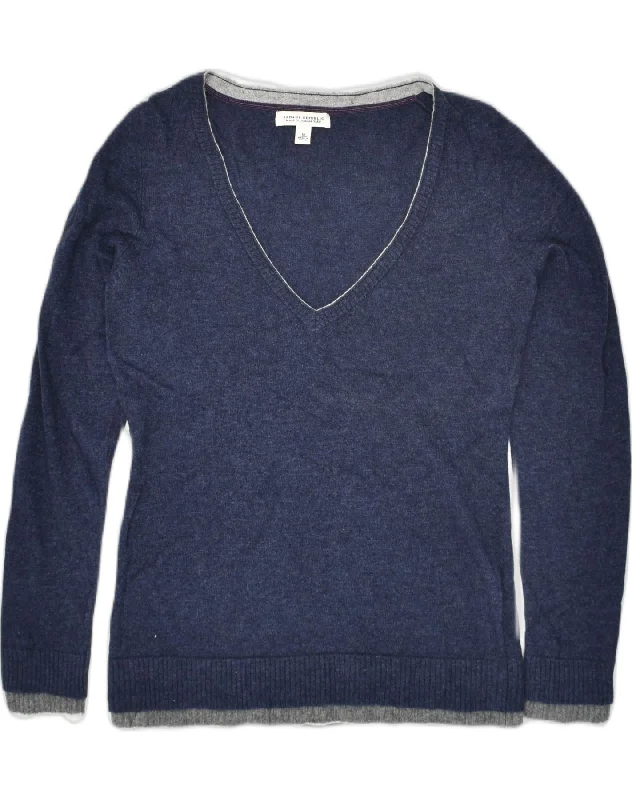 BANANA REPUBLIC Womens V-Neck Jumper Sweater UK 14 Medium Navy Blue Wool Machine Wash Dry Clean Hand Wash BANANA REPUBLIC Womens V-Neck Jumper Sweater UK 14 Medium Navy Blue Wool Machine Wash Dry Clean Hand Wash