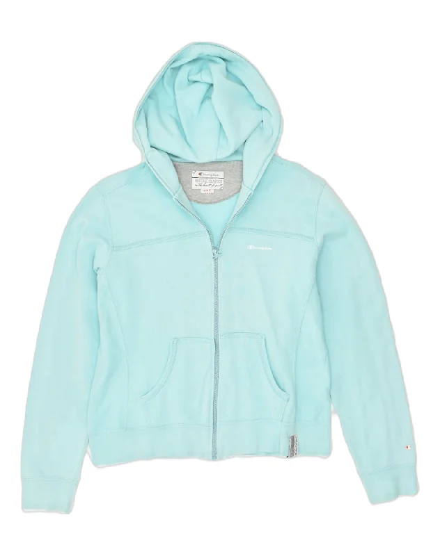 CHAMPION Womens Heritage Classics Zip Hoodie Sweater UK 16 Large Turquoise Transparent Opaque Sheer CHAMPION Womens Heritage Classics Zip Hoodie Sweater UK 16 Large Turquoise Transparent Opaque Sheer