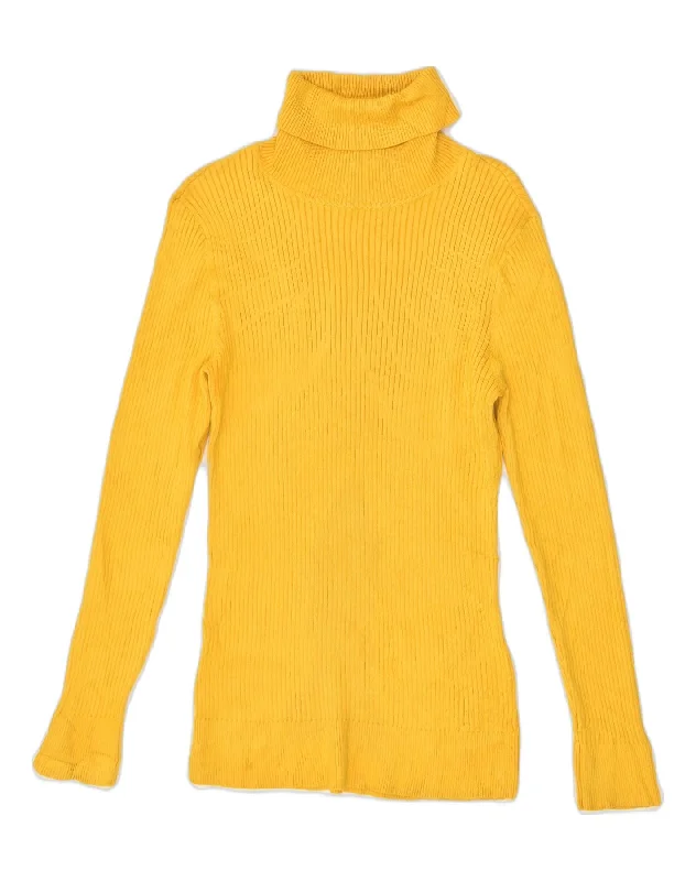 DKNY Womens Roll Neck Jumper Sweater UK 8 Small Yellow Layered Multi-layer Single Layer DKNY Womens Roll Neck Jumper Sweater UK 8 Small Yellow Layered Multi-layer Single Layer
