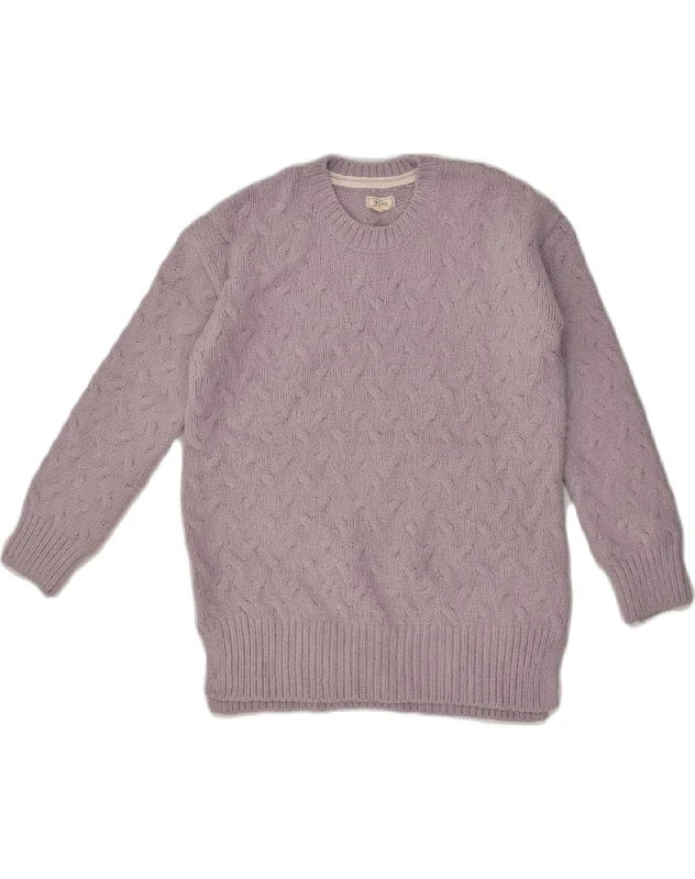 FAT FACE Womens Crew Neck Jumper Sweater UK 10 Small Purple Acrylic Mesh Blend Leather Blend Suede Blend FAT FACE Womens Crew Neck Jumper Sweater UK 10 Small Purple Acrylic Mesh Blend Leather Blend Suede Blend