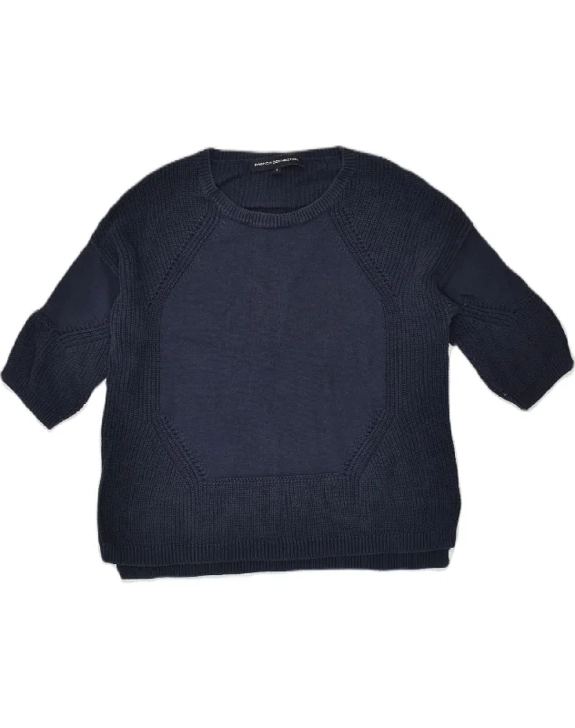 FRENCH CONNECTION Womens Crew Neck Jumper Sweater UK 10 Small Navy Blue Modern Contemporary Chic FRENCH CONNECTION Womens Crew Neck Jumper Sweater UK 10 Small Navy Blue Modern Contemporary Chic