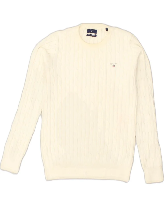 GANT Womens Crew Neck Jumper Sweater UK 14 Large White Cotton Spandex Rayon Corduroy GANT Womens Crew Neck Jumper Sweater UK 14 Large White Cotton Spandex Rayon Corduroy
