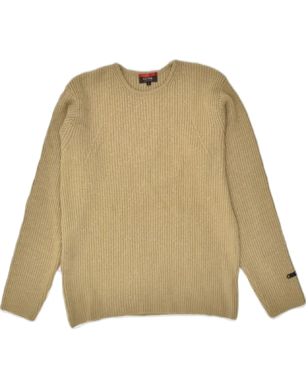 GUESS Womens Boat Neck Jumper Sweater UK 16 Large Beige Wool Polka Dot Checkered Tartan GUESS Womens Boat Neck Jumper Sweater UK 16 Large Beige Wool Polka Dot Checkered Tartan