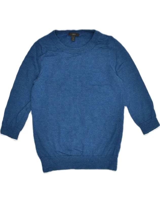 J. CREW Womens 3/4 Sleeve Crew Neck Jumper Sweater UK 8 Small Blue Chenille Fabric Brocade Fabric Lace Fabric J. CREW Womens 3/4 Sleeve Crew Neck Jumper Sweater UK 8 Small Blue Chenille Fabric Brocade Fabric Lace Fabric