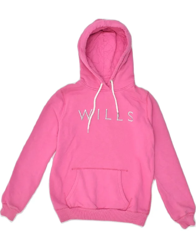 JACK WILLS Womens Graphic Zip Hoodie Sweater UK 8 Small Pink Cotton Silk Blend Satin Velvet JACK WILLS Womens Graphic Zip Hoodie Sweater UK 8 Small Pink Cotton Silk Blend Satin Velvet