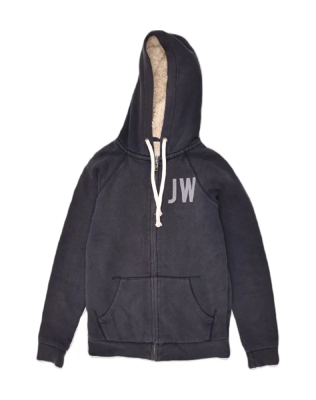 JACK WILLS Womens Sherpa Graphic Zip Hoodie Sweater UK 6 XS Navy Blue Handmade Hand-knitted Hand-woven JACK WILLS Womens Sherpa Graphic Zip Hoodie Sweater UK 6 XS Navy Blue Handmade Hand-knitted Hand-woven