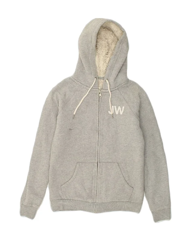 JACK WILLS Womens Sherpa Graphic Zip Hoodie Sweater UK 8 Small Grey Cotton Boat Neck Shawl Collar Notched Collar JACK WILLS Womens Sherpa Graphic Zip Hoodie Sweater UK 8 Small Grey Cotton Boat Neck Shawl Collar Notched Collar