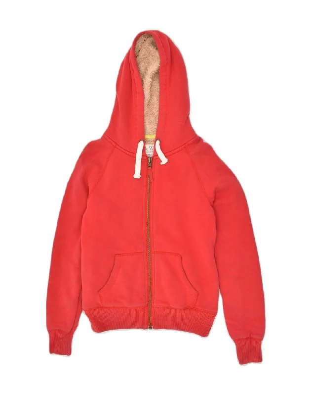 JACK WILLS Womens Sherpa Zip Hoodie Sweater UK 10 Small Red Cotton Long Sweater Short Sweater Cropped Sweater JACK WILLS Womens Sherpa Zip Hoodie Sweater UK 10 Small Red Cotton Long Sweater Short Sweater Cropped Sweater