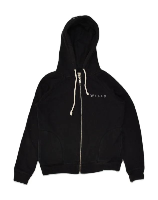 JACK WILLS Womens Zip Hoodie Sweater UK 10 Small Black Cotton Chenille Fabric Brocade Fabric Lace Fabric JACK WILLS Womens Zip Hoodie Sweater UK 10 Small Black Cotton Chenille Fabric Brocade Fabric Lace Fabric