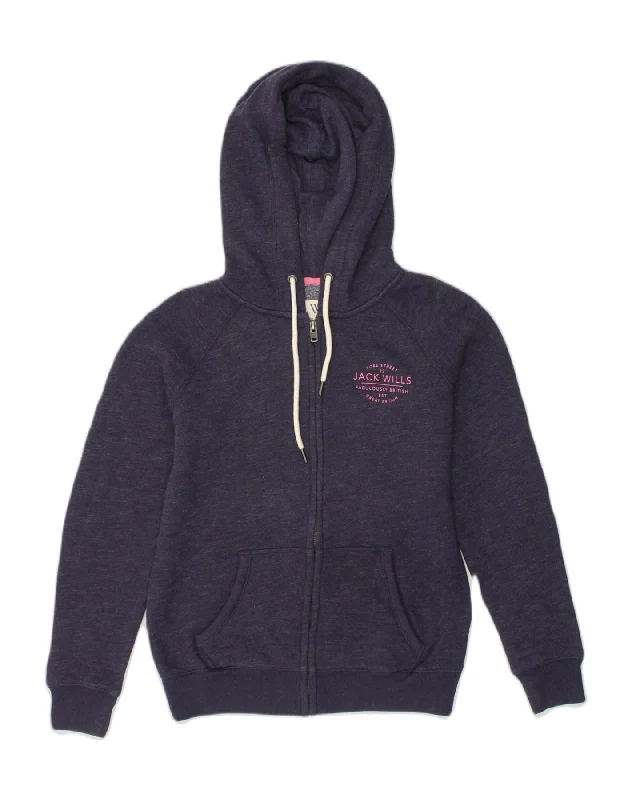 JACK WILLS Womens Zip Hoodie Sweater UK 10 Small Navy Blue Polyester Front Pockets Side Pockets Patch Pockets JACK WILLS Womens Zip Hoodie Sweater UK 10 Small Navy Blue Polyester Front Pockets Side Pockets Patch Pockets
