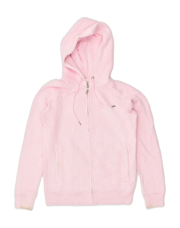 JACK WILLS Womens Zip Hoodie Sweater UK 10 Small Pink Cotton Nylon Fabric Polyester Fabric Spandex Fabric JACK WILLS Womens Zip Hoodie Sweater UK 10 Small Pink Cotton Nylon Fabric Polyester Fabric Spandex Fabric