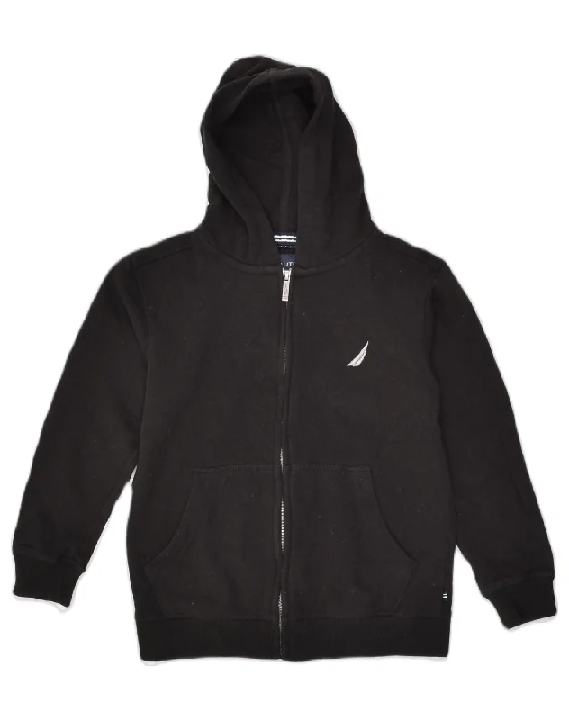 NAUTICA Womens Zip Hoodie Sweater UK 8 Small Black Cotton Cashmere Blend Cotton Blend Poly Blend NAUTICA Womens Zip Hoodie Sweater UK 8 Small Black Cotton Cashmere Blend Cotton Blend Poly Blend