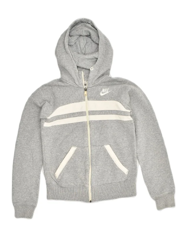 NIKE Womens Zip Hoodie Sweater UK 10 Small Grey Colourblock Cotton Plaid Sweater Polka Dot Checkered NIKE Womens Zip Hoodie Sweater UK 10 Small Grey Colourblock Cotton Plaid Sweater Polka Dot Checkered