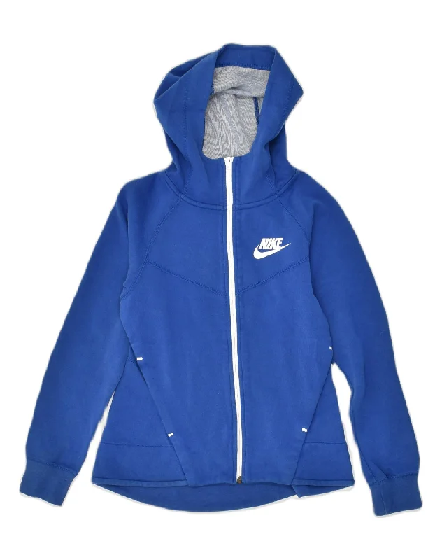NIKE Womens Zip Hoodie Sweater UK 6 XS Blue Cotton Denim Fabric Leather Fabric Suede Fabric NIKE Womens Zip Hoodie Sweater UK 6 XS Blue Cotton Denim Fabric Leather Fabric Suede Fabric
