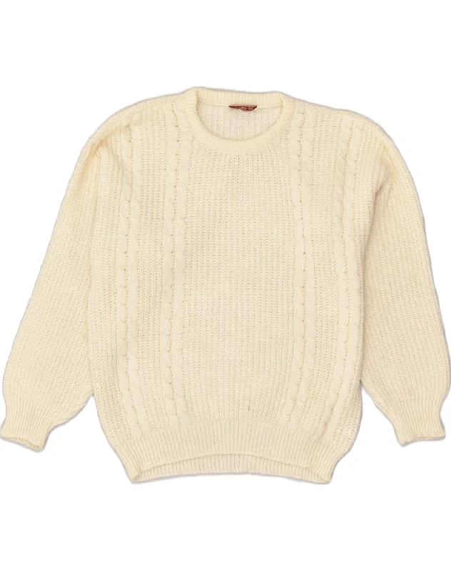 POP 84 Womens Crew Neck Jumper Sweater UK 22 3XL Off White Acrylic Open Front Closed Front Wrap Front POP 84 Womens Crew Neck Jumper Sweater UK 22 3XL Off White Acrylic Open Front Closed Front Wrap Front