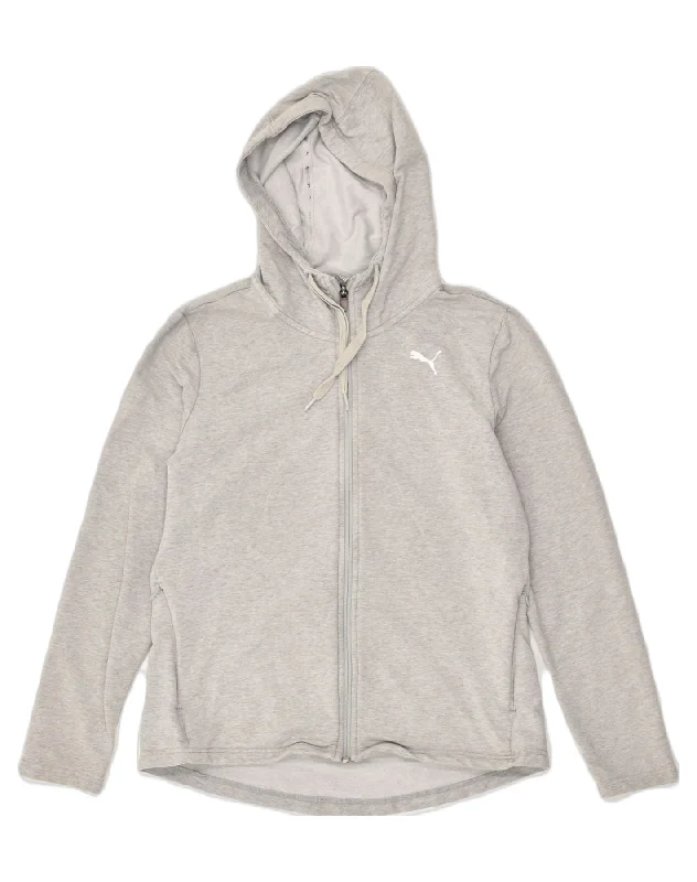 PUMA Womens Graphic Zip Hoodie Sweater UK 12 Medium Grey Cotton Elegant Classic Vintage PUMA Womens Graphic Zip Hoodie Sweater UK 12 Medium Grey Cotton Elegant Classic Vintage