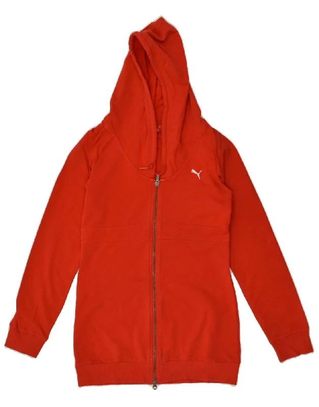 PUMA Womens Zip Hoodie Sweater UK 10 Small Red