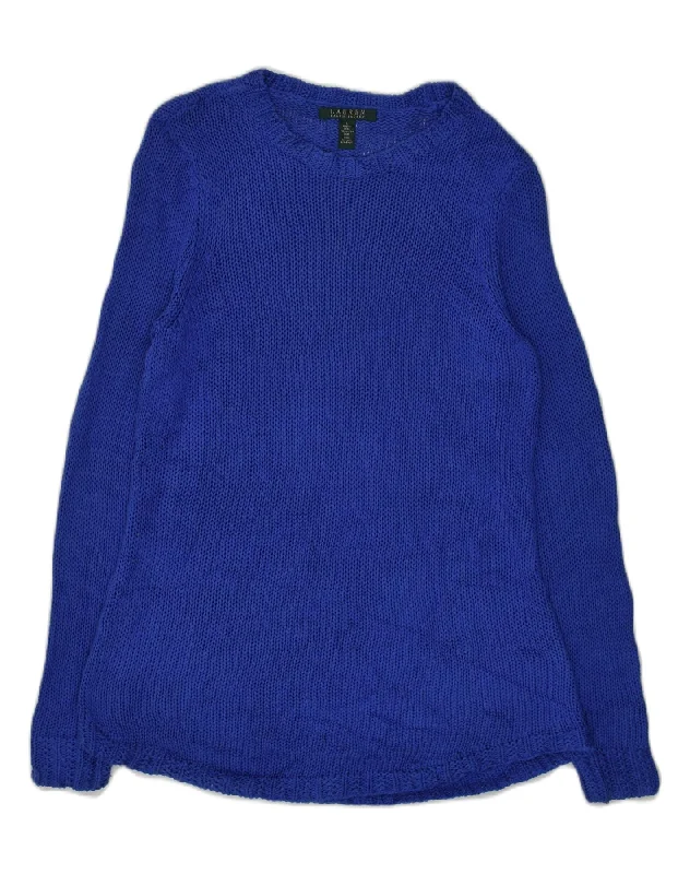 RALPH LAUREN Womens Crew Neck Jumper Sweater UK 14 Large Purple Acrylic Boxy Sweater Fitted Sweater A-Line RALPH LAUREN Womens Crew Neck Jumper Sweater UK 14 Large Purple Acrylic Boxy Sweater Fitted Sweater A-Line