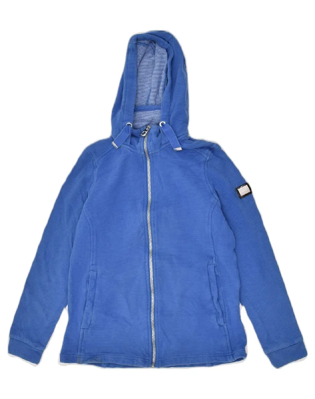 REGATTA Womens Zip Hoodie Sweater UK 10 Small  Blue Cotton Spandex Rayon Corduroy